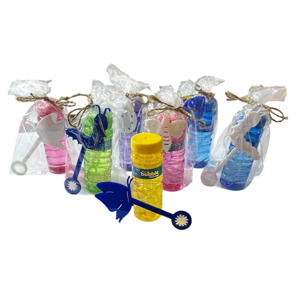Bubble Solution Party Favors Set Insect Butterfly Bee with Wands 7 Pack Gift Set
